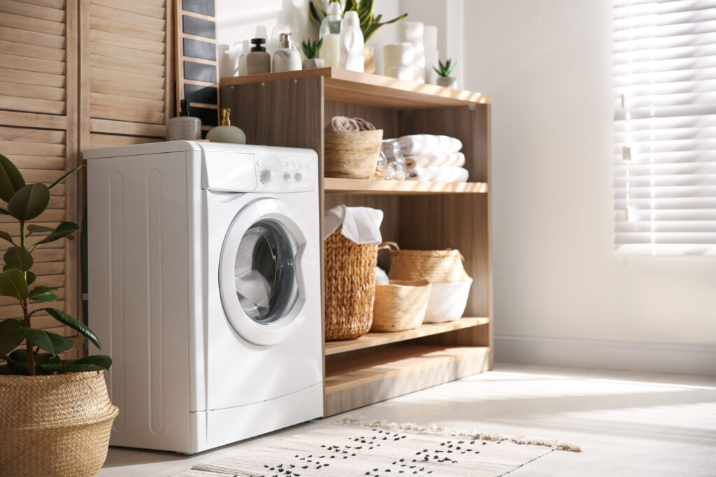 Clean, bright laundry room